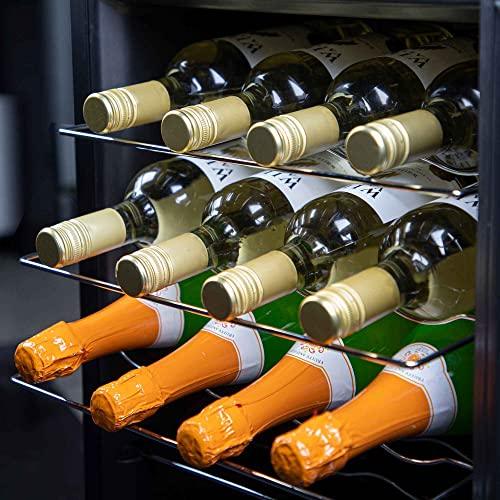 Baridi 28 Bottle Wine Cooler Fridge with Digital Touch Screen Controls & LED Light, Black - DH10