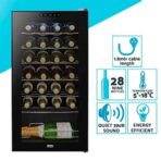 Baridi 28 Bottle Wine Cooler Fridge with Digital Touch Screen Controls & LED Light, Black - DH10