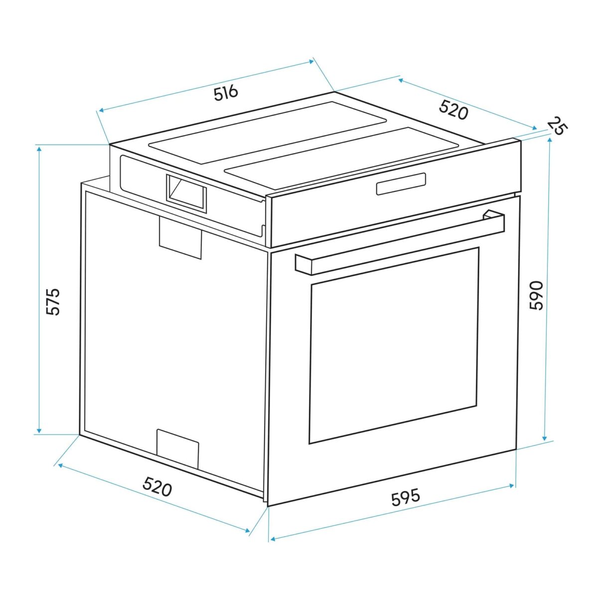 Baridi 60cm Built-In Five Function Fan Assisted Oven