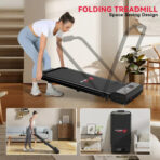 2 in 1 Folding Treadmill Under Desk Electric Treadmill 1-10KM/H