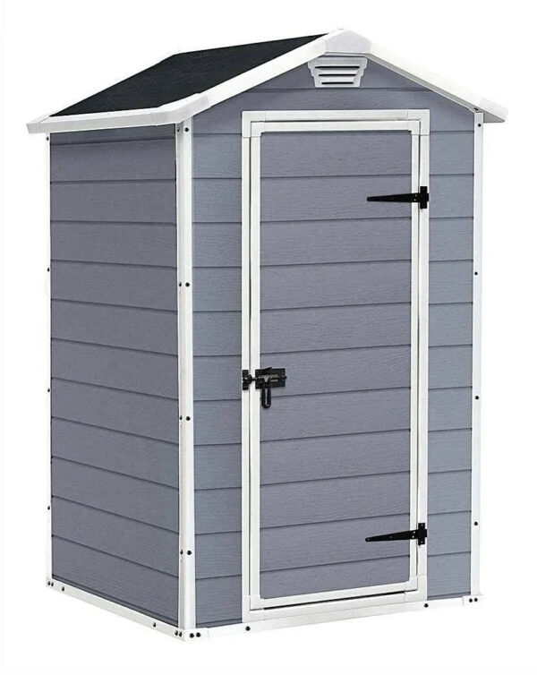 Keter Manor 4 x 3ft Outdoor Garden Storage Shed – Grey | Compact & Weather-Resistant Shed