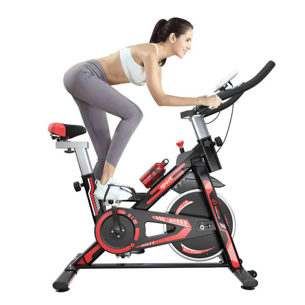 Exercise Bike Indoor Stationary Cycling Bike with LCD Display – 10kg Flywheel with Mat