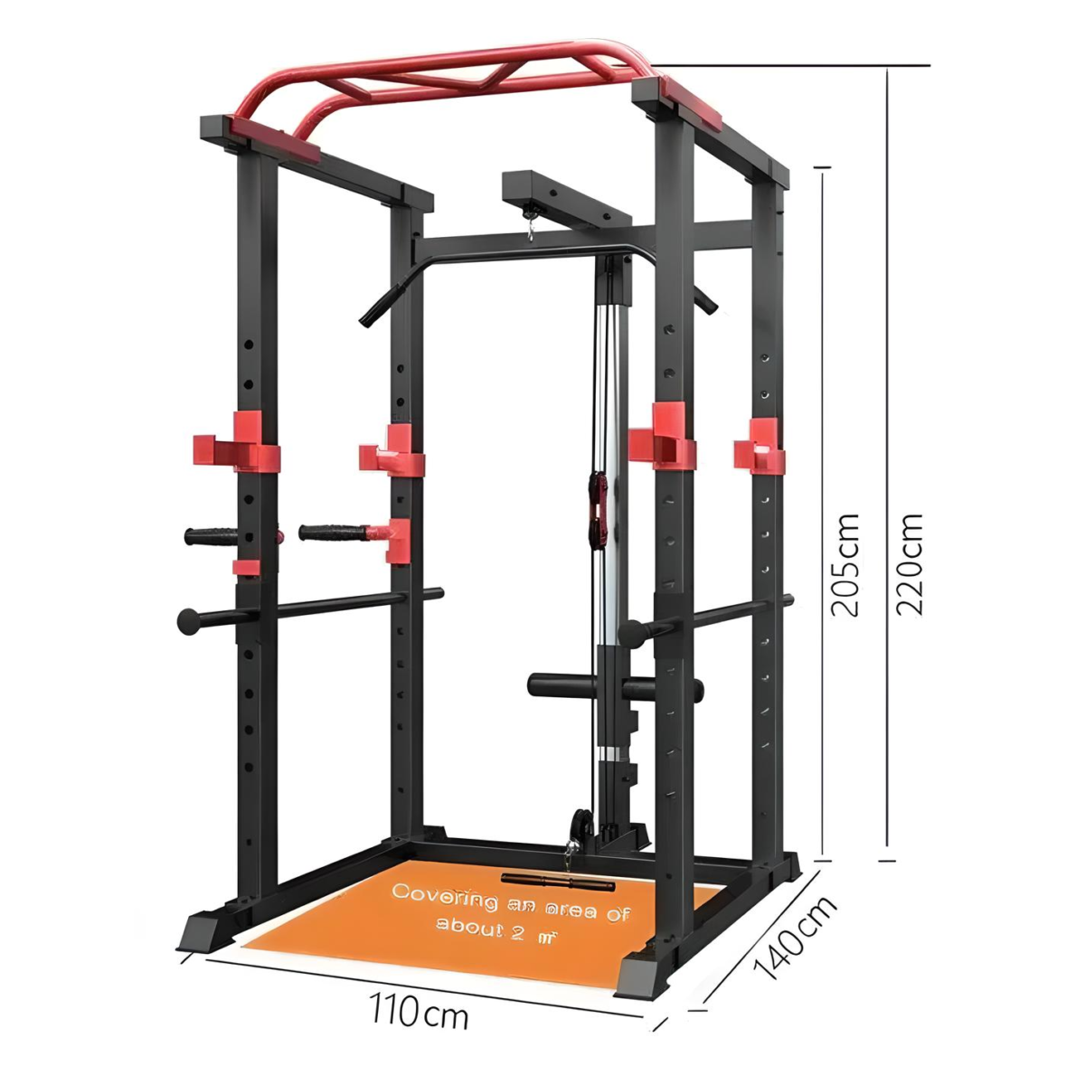 150kg Bumper Plates + Power Multi Cage + Olympic Barbell 6ft or 7ft