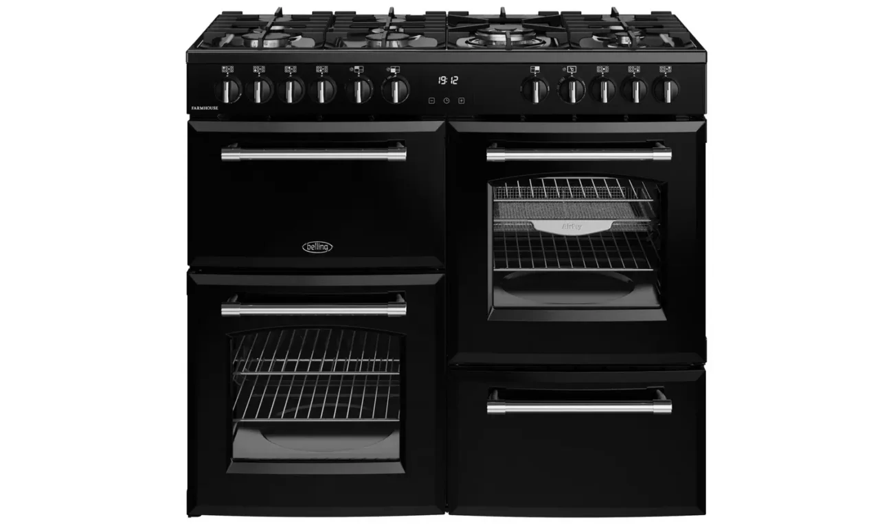 Belling 100cm Double Oven Dual Fuel Cooker - Black