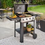 GoodHome Powell Black 4 burner Gas BBQ - sportiva