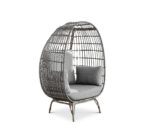 Grey Rattan Garden Egg Chair in PE Resin Rattan for Outdoors and Luxuriously Thick Cushions - Garden & Patio Chair - sportiva