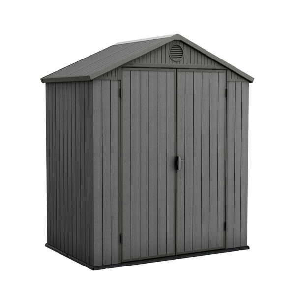 Keter Darwin 6x4 ft Grey Plastic 2 door Shed with floor - sportiva