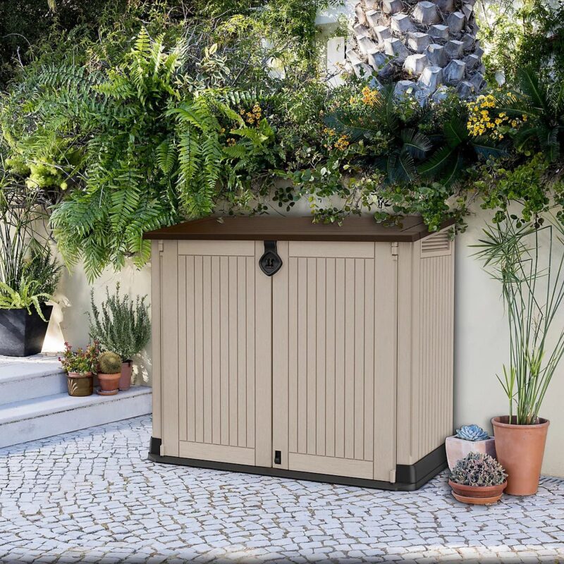 Keter Store It Out Midi Beige & brown 880L Garden storage box (H)1135mm (W)1320mm - sportiva