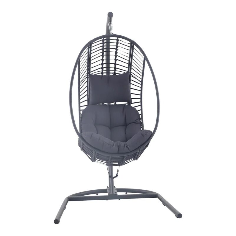 Maeria Dark grey Metal Hanging egg chair - sportiva