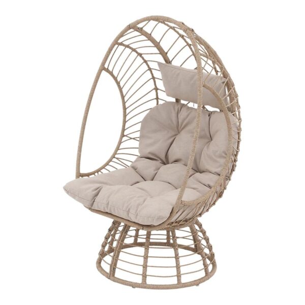 Omalos Beige Rattan effect Egg chair - sportiva