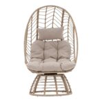 Omalos Beige Rattan effect Egg chair - sportiva